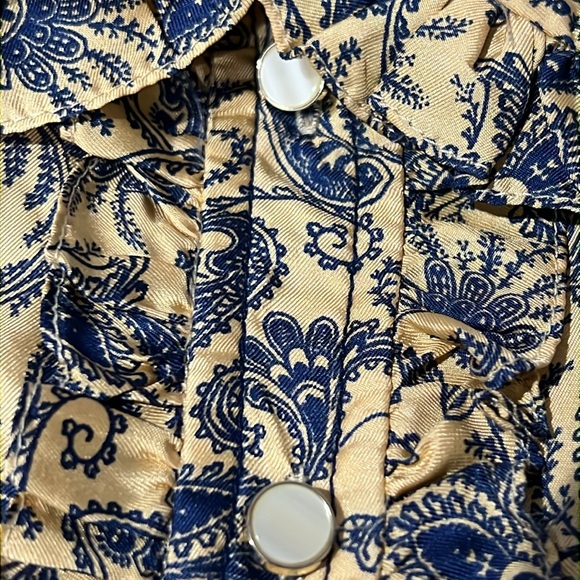 NWT Sandro Harmonie Printed 100% Silk Ruffle Dress—Missing Belt - Picture 5 of 5